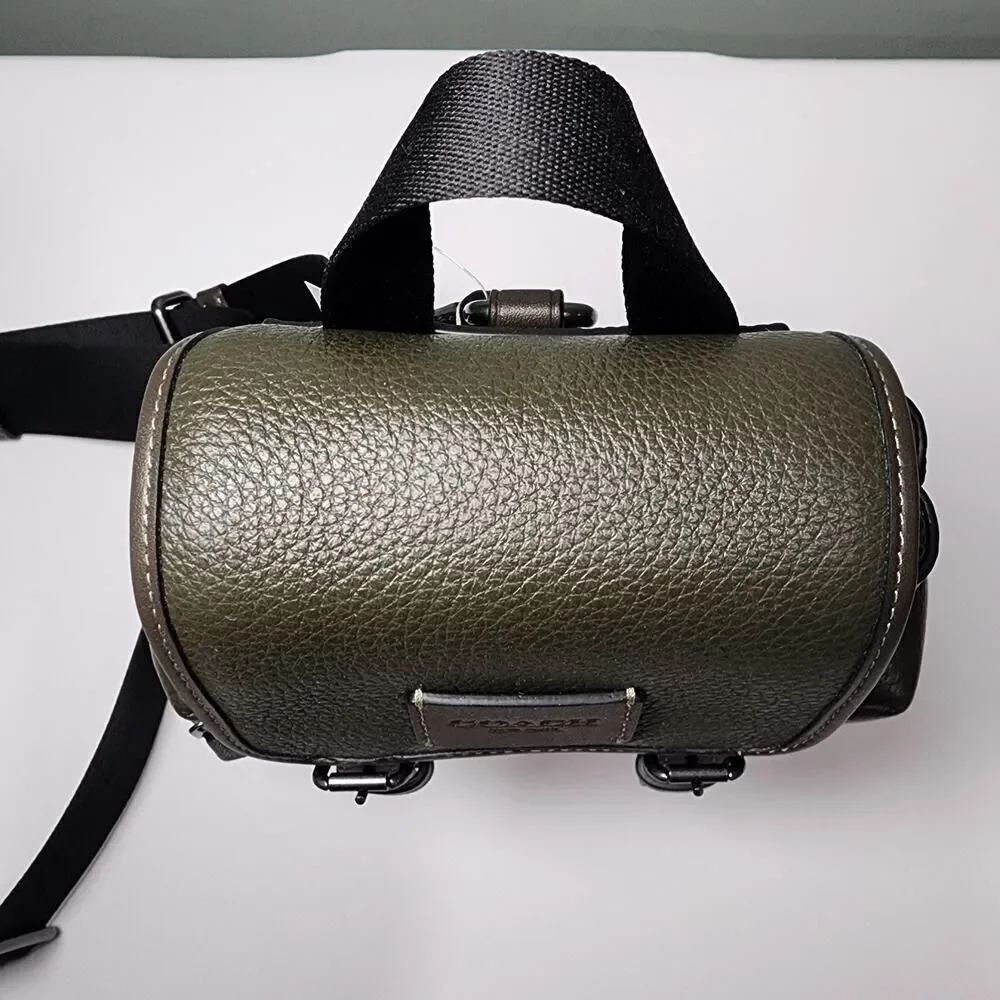 NWT Coach CCE79 Sprint Sling Pack Suede Small Messenger Bag Uniform Green